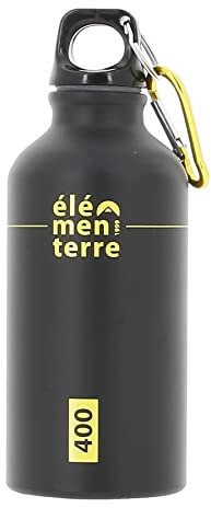 Elementerre - Borraccia in alluminio, 400 ml, borraccia per idratazione, colore: nero, taglia unica