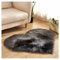 SHTGOI Fellteppich Herzförmig Flauschiger Teppich Weicher Zottelteppich Lammfell Schaffell Teppich Kunstfell Stuhlkissen Tannenbaum Matte für Wohnzimmer Sofa Schlafzimmer Boden 70 * 90cm Dunkelgrau