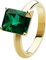 JETTE Damen-Damenring 925er Silber, recycelt 1 Smaragd 53 Gelbgold 32026237