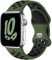 Upeak Sport Bracelet Compatible avec Bracelet Apple Watch 40mm 41mm 38mm 42mm, Sangle à Boucle Double Trou en Silicone Respirant, pour iWatch Series 10 9 8 7 6 5 4 3 2 1 SE Ultra, S, Vert Armée/Noir