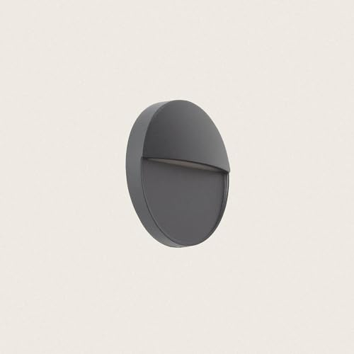LEDKIA LIGHTING LED-Wandeinbauleuchte Außen 3W CCT Wählbar Oberfläche Rund Jade Schwarz