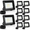 Izrielar 10W Projecteurs LED Extérieur, 10x Spots Super Lumineux, 3 Températures de Couleur Réglables, Projecteur IP66 Imperméable pour Cour, Hôtel, Terrain de Sport, Garage, Jardin
