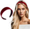 Haarreif Breiter Weinrot Breit Haarband für Damen Mädchen Klassischer Stirnband Basic Schwarz Band Minimalistischen Haarschmuck Haarkranz Kopfband (Weinrot, Einheitsgröße)