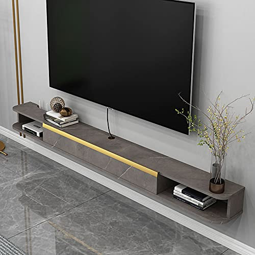 CuNtoHHH Floating TV Stand, Solid Wood Wall Mounted TV Shelf, for Storage Dvd Player Blu-Ray Player, Satellite TV Box, Cable Decoder for Games/C/140 cm