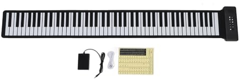 88 Keys Roll Up Piano Keyboard, Portable Rechargeable Hand Roll Piano Keyboard with Speaker Chord Function