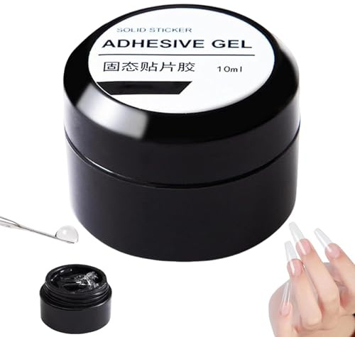 Kixolazr Gel per unghie solido, gel per colla per unghie solido, Colla per unghie ad adesione forte e duratura da 10 ml per unghie finte, Colla per unghie in gel per punte trasparenti