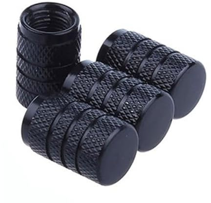 zjxwzm 4Pcs Auto Ventilkappen für FIAT Panda Ⅲ Cross Hatchback 2014 2015-pr, Auto Reifenventil Kappe Staubkappen, Lecksicher Korrosionsschutz Auto Zubehör,B Black