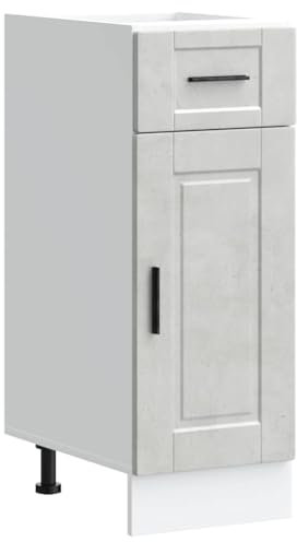 vidaXL Küchenunterschrank Porto Betongrau Holzwerkstoff, Spülenunterschrank, Schrank Küche, Lagerschrank, Unterschrank für Küche, Küchenzeile