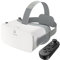 DESTEK V5 Gafas de Realidad Virtual para Teléfono, Lentes HD Antiblu, 110°FOV con Controlador Bluetooth, Gafas VR para iPhone, Samsung y Android (Pantallas de 4.7-6.8 Pulgadas) - Blanco