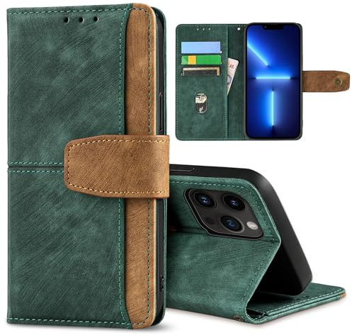 GANGANPRO Leder Business Handy Holster für Infinix Zero 40 4G,rutschfest und Kratzfest Mit Kartenhalter,Standfunktion Brieftaschen Hülle 6.78 Zoll – Grün
