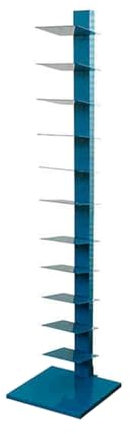 HARELA Bücherregal 11-Tier, Metall Bücherregal Bodenstehendes, Bücherturm Freistehend Ecke Regal, Unsichtbares Bücherregale, Mehrstöckiges Lagerregal Freistehendes Bücherregal(Blue)
