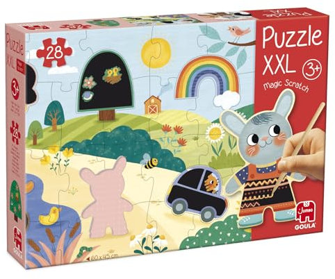 GOULA - XXL-Zauber-Kratz-Puzzle - 28 Teile - ab 3 Jahren