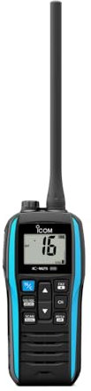 ICOM IC-M25 Euro EVO Marine VHF Radio – Slim, Floating & Waterproof with USB-C Charging | Handheld Marine Two-Way Radio, Long Battery Life – For Sailing, Kayaking, Jet Skiing, Yacht Safety (Blue)