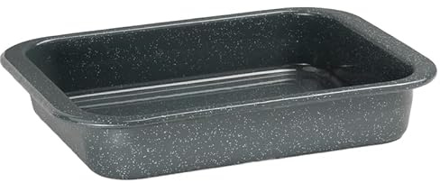 ProChef Grey Enamel Roasting Tin 29x22x5cm – Perfect for Crispy Roasts & Bakes, Durable Oven Tray up to 230°C, Dishwasher Safe