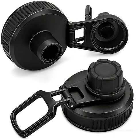 Spout Lid for Hydro Flask Wide Mouth Sport Water Bottles,2 Pack Replacement Lids for Most 12,14,16,18,20,22,32,40,64oz Wide Mouth Water Bottles with Handle Easy to Carry (Black2)