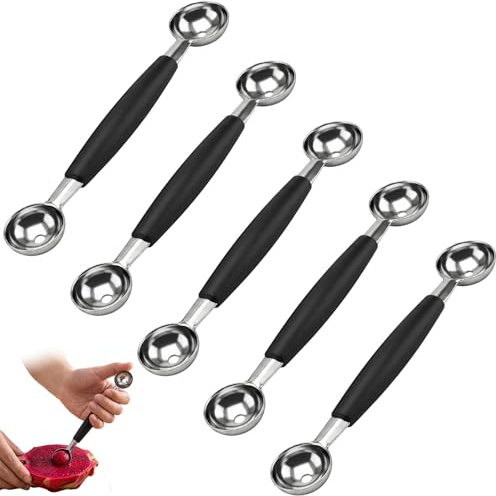 5Pcs Melon Baller Set, Double-Sided Melon Baller Scoop for Fruit and Ice Cream, Multi-Functional Ballers and Scooper Tools for Kitchen Use