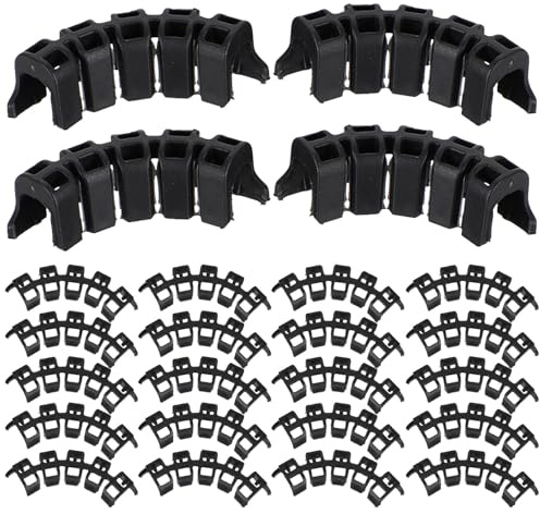HOMSFOU Clips de Support pour Plantes 100 Pièces pour Jardinage de Tomates et Légumes, Clips en Plastique Noir Fonction de Palissage Réutilisable