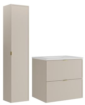 Vente-unique - Badmöbel-Set Ondil -L 60cm x B 45cm x H 60cm- MDF - beige