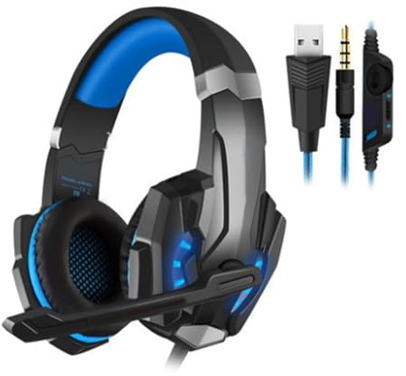 Tsophreniq Cuffie da gioco G9000 con controllo in linea Design ergonomico con microfono a cancellazione del rumore e bassi Surround Sound Cuffie da gioco
