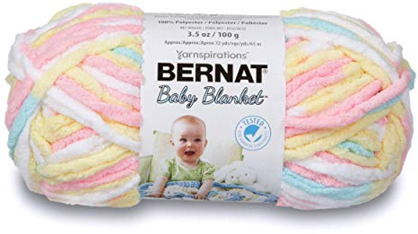 BERNAT BABY BLANKET -100G- PITTER PATTER | #6 Super Bulky Yarn, 100% Polyester, Soft Baby Blanket Yarn for Crochet, Knitting & Crafts, 72yds, 100g/3.5oz, 1 Pack