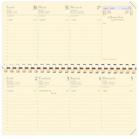 Quo Vadis Planital Block zum Nachfüllen, für Terminplaner, für das Jahr 2017 – 8,8 x 17 cm (in französischer Sprache)