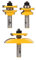 Yonico 12343 Round Over 3 Bit Raised Panel Cabinet Door Router Bit Set with Back-cutter Panel Raiser 1/2-Inch Shank