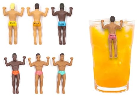 NPW Drinking Buddies, Marcadores para Bebidas, Plástico, Multicolor, 6 Unidades