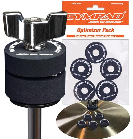 Cympad Optimizer Beckenunterlagen aus Schaumstoff 40 x 12 mm, 5er-Set | Hochdichter Schaumstoff, Längeres Sustain, Weniger Ständervibrationen, Passend für Standard-Beckenständer, Schützt Becken