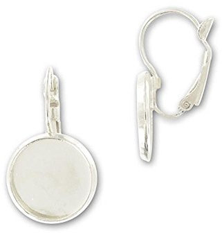Présentoirs pour Bijoux Boucles dormeuses Support cabochon 25 x 14 mm (6 pièces) Argenté