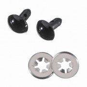 Sicherheitsaugen, 10 mm, 2 Stk., schwarz