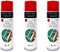 Tech'N'Fast PAINT'N TRACE : Peinture de traçage de lignes de parkings, terrains de sport et marquage de sécurité -Lot de 3 bombes peinture rouge de traçage 500ml (rouge)