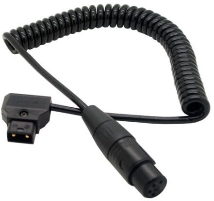 Eonvic Cables-Spiralkabel D-Tap 2-poliger Stecker auf XLR 4-polige Buchse für DSLR Rig Power V-Mount