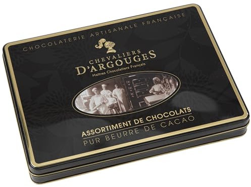 Chevaliers d'Argouges - Assortiment de chocolats noir, lait, blanc - Coffret cadeau prestige - 300g