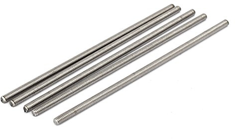 sourcing map 5 Stück Gewindestangen M4x120mm Edelstahl 304 Gewindestift Metrischem Vollgewinde Bar Gewindestäbe für Befestigung CNC-Werkzeugmaschinen 3D-Drucker Industrie Geräte