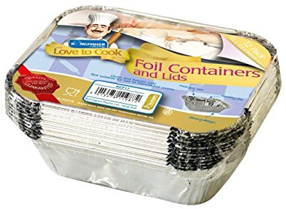 Small Food Cooking Foil Trays with Lids (12 Pack)