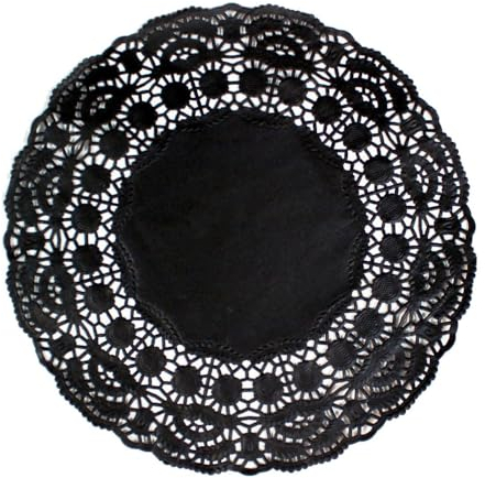 Garcia de Pou 250 unità carta centrini, 30.5 cm, rotondo, nero, 30.5 x 30 x 30 cm