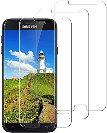 Elecplus [Lot de 3 Verre Trempé Samsung Galaxy J7 2017 Protection écran [ 9H Dureté ] Film Protection en Verre Trempe Vitre Transparent HD pour Samsung Galaxy J7 2017