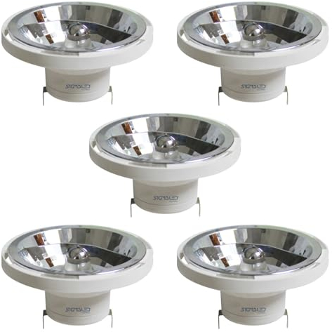 Sigmaled lighting, FOCO LED AR111 G53 14W (=120W halógeno), 1050 lúmenes, blanco Natural 4000K, 12V AC/DC, Bombilla led AR111, Pack 5