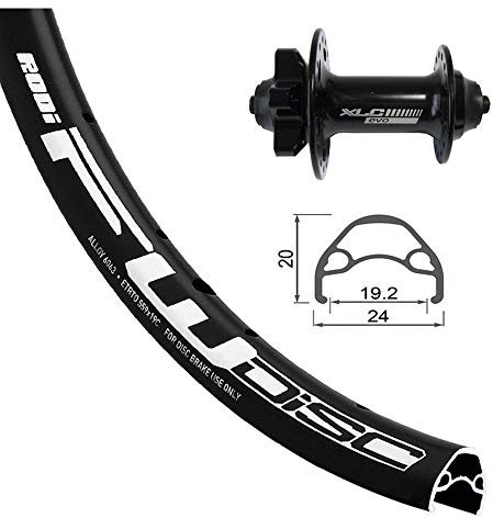 XLC V-Rad 24x1.9 6-Loch.sz SSP 32L Rodi FW Disk NIRO-Speichen schwarz + Flicken