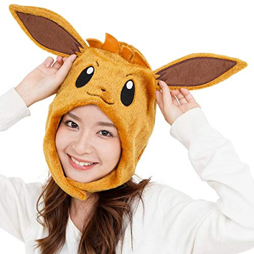 SAZAC Kigurumi Mütze - Pokemon - Eevee - Cozy Costume Beanie Cap - Erwachsene Größe Braun