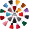 WILLBOND Christmas Mini Knitting Hats Doll Hat Art DIY Craft Knitting Decoration Christmas Tree Ornaments Assorted Color Hair Accessories, 20 Styles (80 Pieces)
