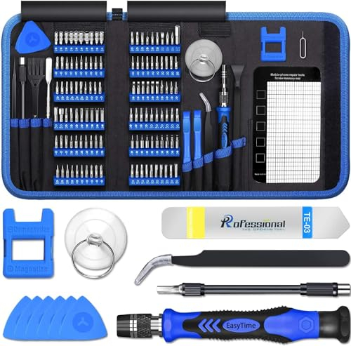 140-in-1 Präzisions-Schraubendreher-Set, professionelles Computer-/Laptop-werkzeug-Set, 120 magnetische Bits und 20 werkzeuge, geeignet für Handy, iPhone, Tablet, Macbook, PC und Xbox-Reparatur, Blau