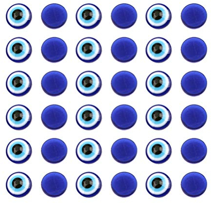 EXCEART 6MM Böse Augen Perlen Harz Evil Eye Cabochon Kuppel Runde Flatback Puppe Spielzeug Augen für DIY Basteln Anhänger Scrapbooking Schmuck Herstellung 100 Stück Blau