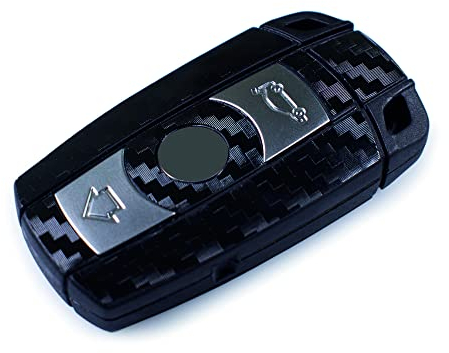 Blackshell® Schlüsselfolie 2X in 5D Carbon schwarz für Ihren 3-Tasten Schlüssel inkl. Ersatzset – Schutzhülle, Schlüsselhülle