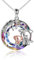 YFN Elephant Necklace 925 Sterling Silver Mother Daughter Pendant Purple Crystal Jewellery Gifts for Women Mum Girls (B-Purple Crystal)