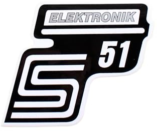 Aufkleber Simson S51 Elektronik silber für Seitendeckel links oder rechts