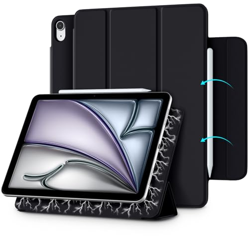 Vobafe Magnetische Hülle für iPad Air 11 Zoll 2025 2024 M3 M2/Air 5 4 Generation(2022/2020, 10,9 Zoll,5./4.)/iPad Pro 11 2018, Magnetischer Faltverschluss-Schwarz