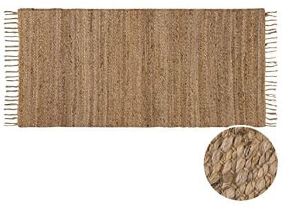 BUTLERS Hanf-Läufer mit Fransen 140 x 70cm Beige -All Nature- | Boho und Landhausstil Dekoration | Fußmatte für Bad, Küche, Flur, Wohnzimmer und für den Außenbereich auf Balkon oder Terrasse