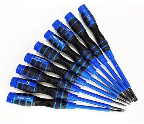 9 Piece Torx Star Precision Screwdriver Set with Magnetic Tips and Revolving Tops | Ideal for Jewellery, Watch and Electronics Repair