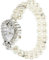Hemobllo Damenuhr - Quarzuhr Damen Elegante Imitationsperlen Armbanduhr Elastische Bling Strass Damen Armbanduhr Modische Kleideruhren Armbanduhr für Damen